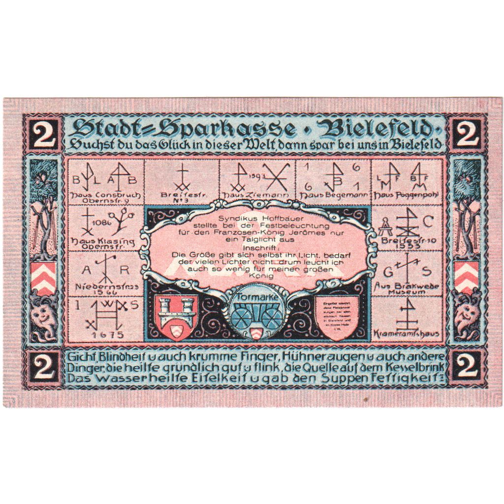 Duitsland, Bielefeld, 2 Mark, 1921-05-15, SPL+