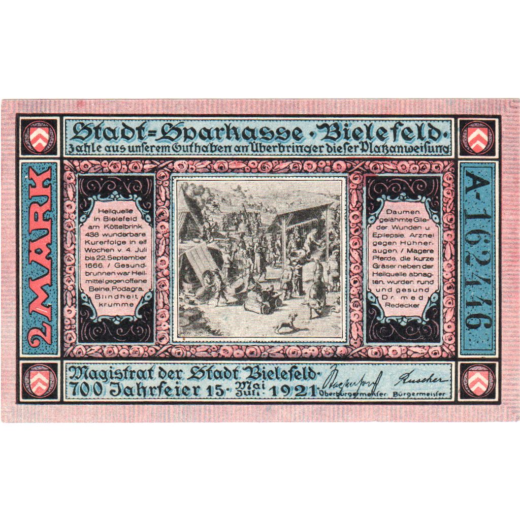 Duitsland, Bielefeld, 2 Mark, 1921-05-15, SPL