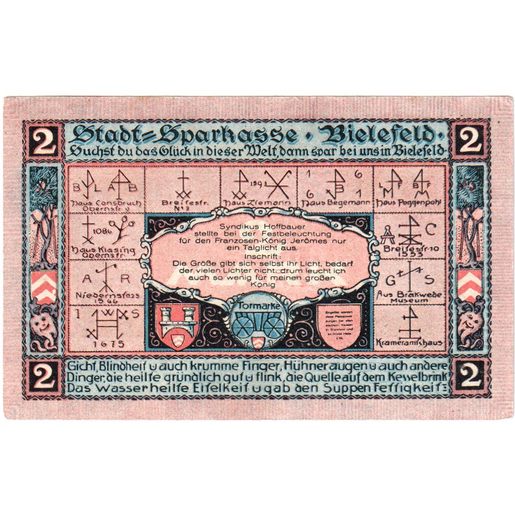 Duitsland, Bielefeld, 2 Mark, 1921-05-15, SUP