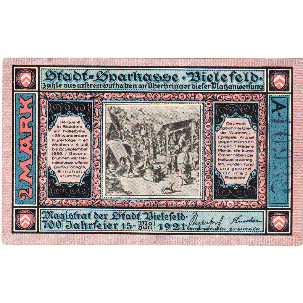 Duitsland, Bielefeld, 2 Mark, 1921-05-15, SPL