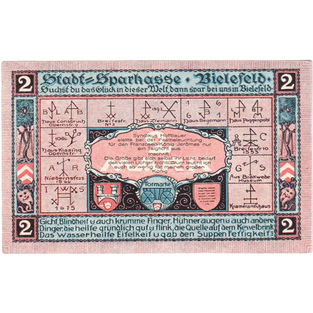 Duitsland, Bielefeld, 2 Mark, 1921-05-15, SPL