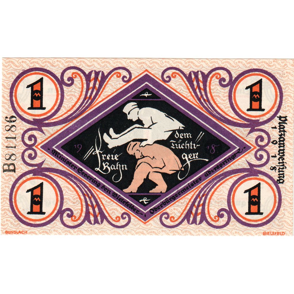 Duitsland, Bielefeld, 1 Mark, 1918-12-01, SPL+