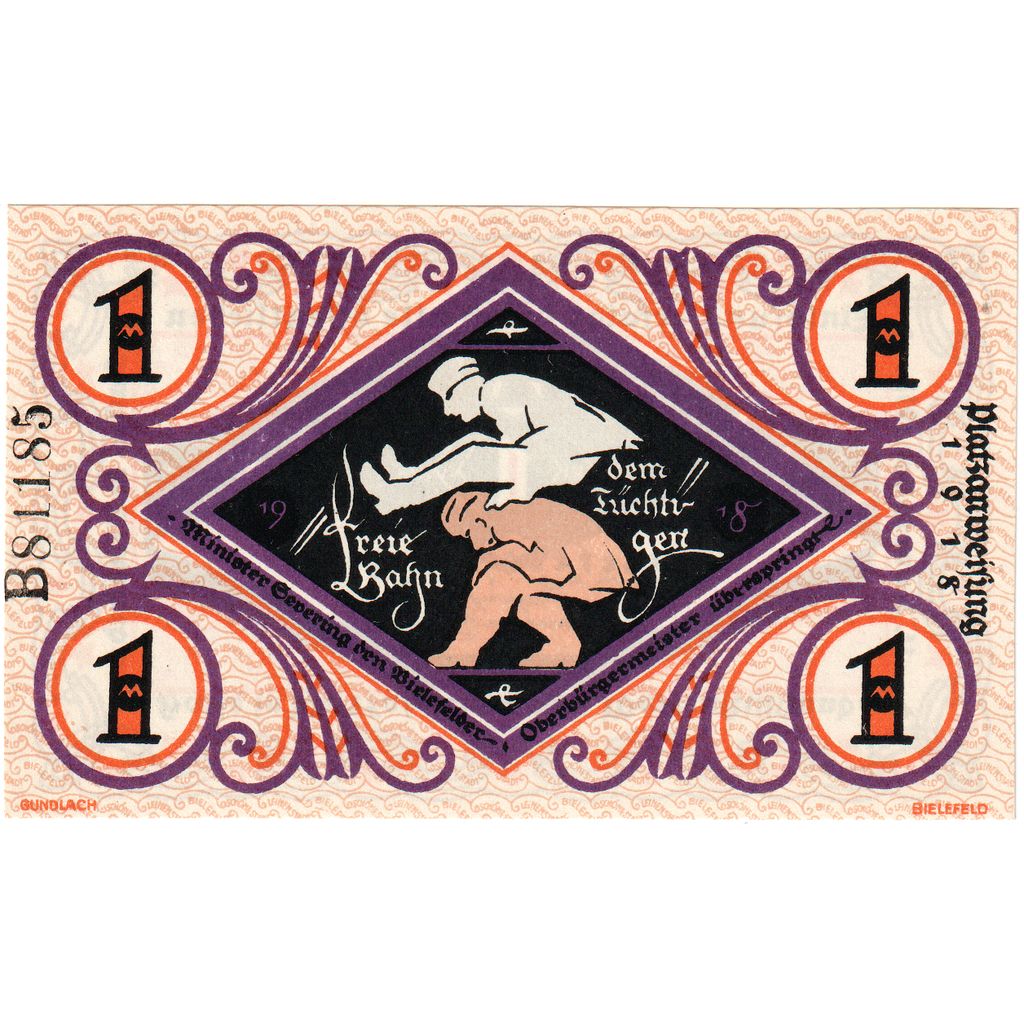 Duitsland, Bielefeld, 1 Mark, 1918-12-01, SPL+