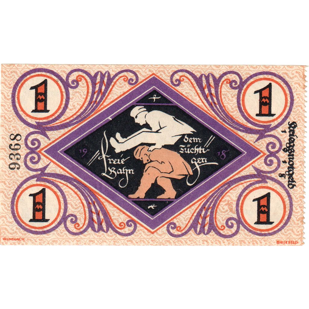 Alemanha, Bielefeld, 1 Mark, 1918-12-01, AU(55-58)
