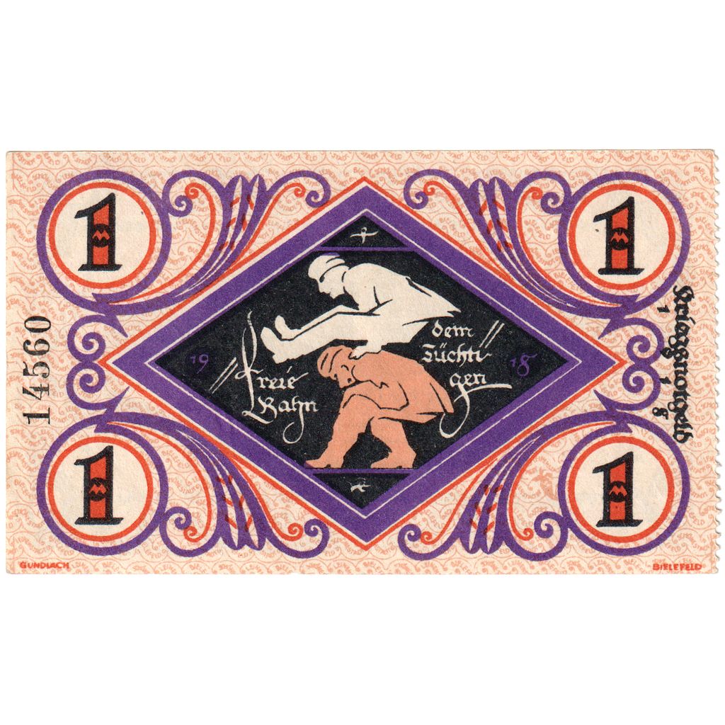 Germany, Bielefeld, 1 Mark, 1918-12-01, UNC(63)
