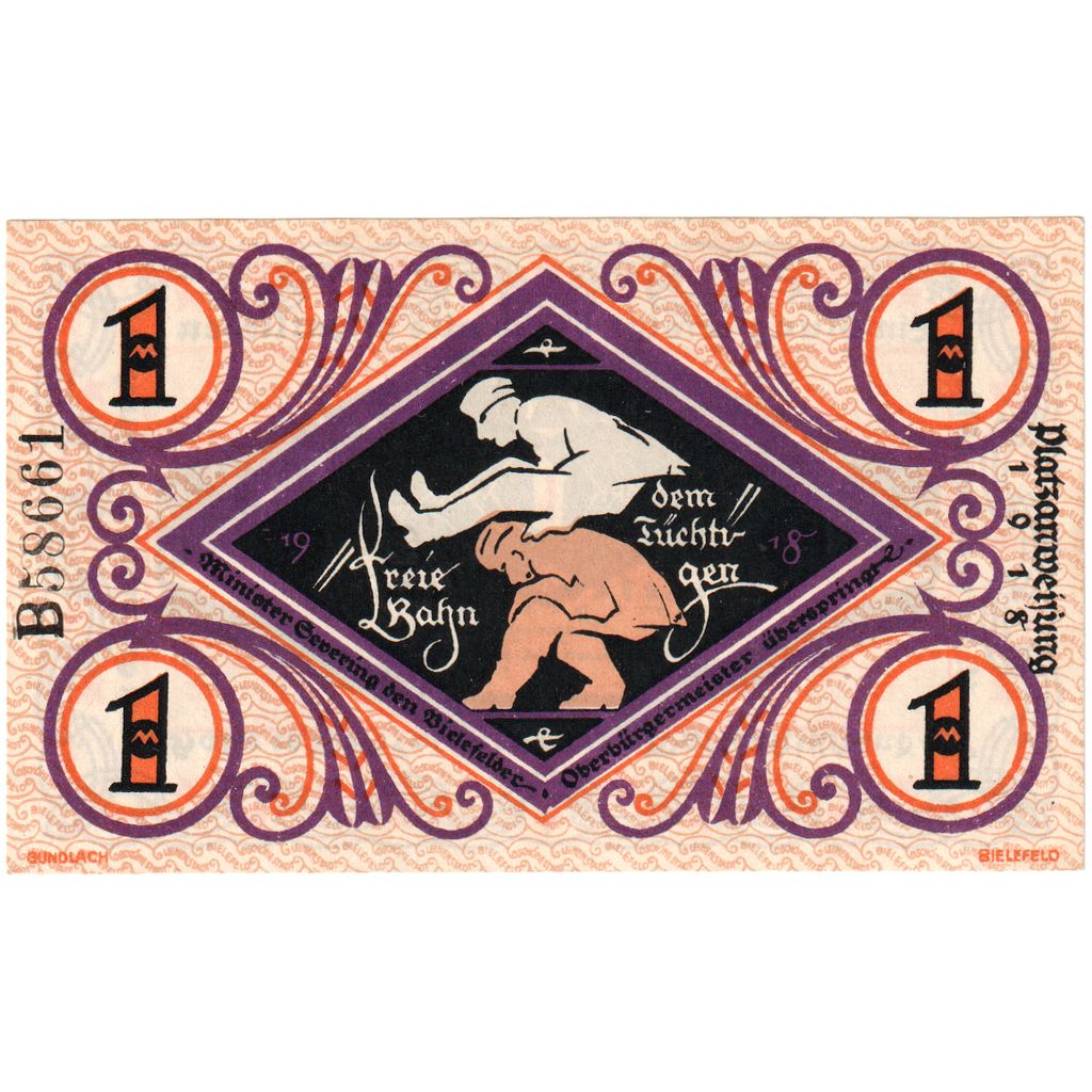 Deutschland, Bielefeld, 1 Mark, 1918-12-01, UNZ-