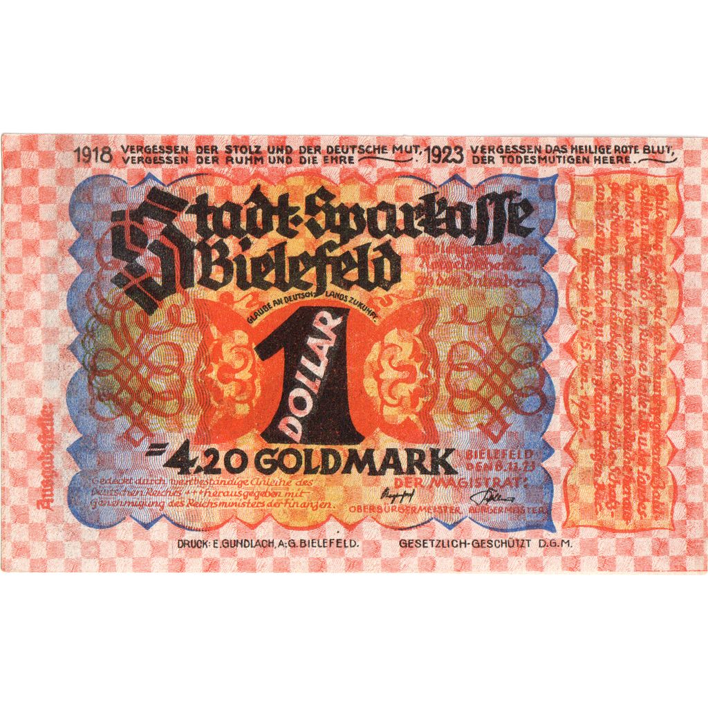 Germania, Bielefeld, 4.20 Goldmark, 1923-11-06, SPL+