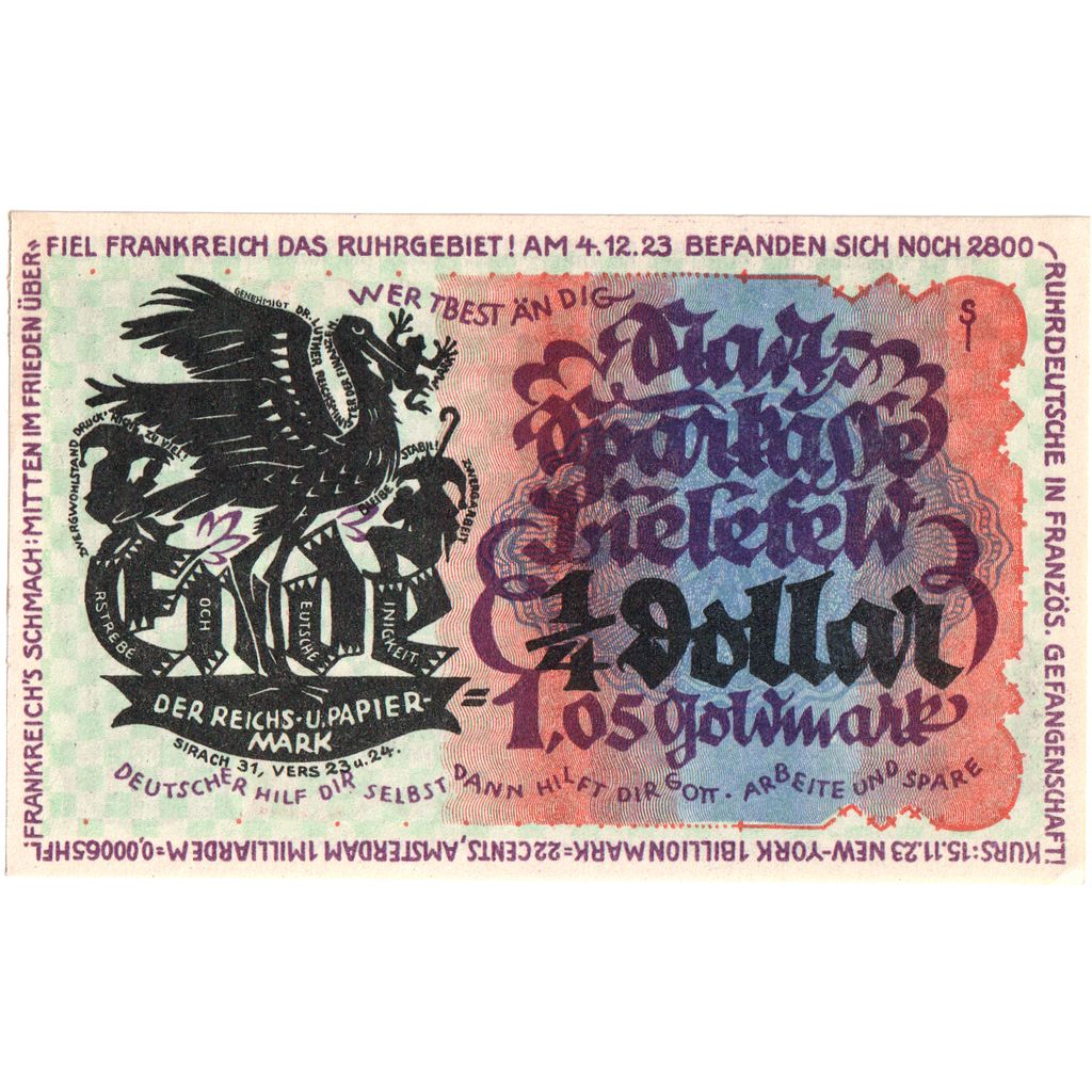 Deutschland, Bielefeld, 1.05 Goldmark, 1923-11-06, UNZ-