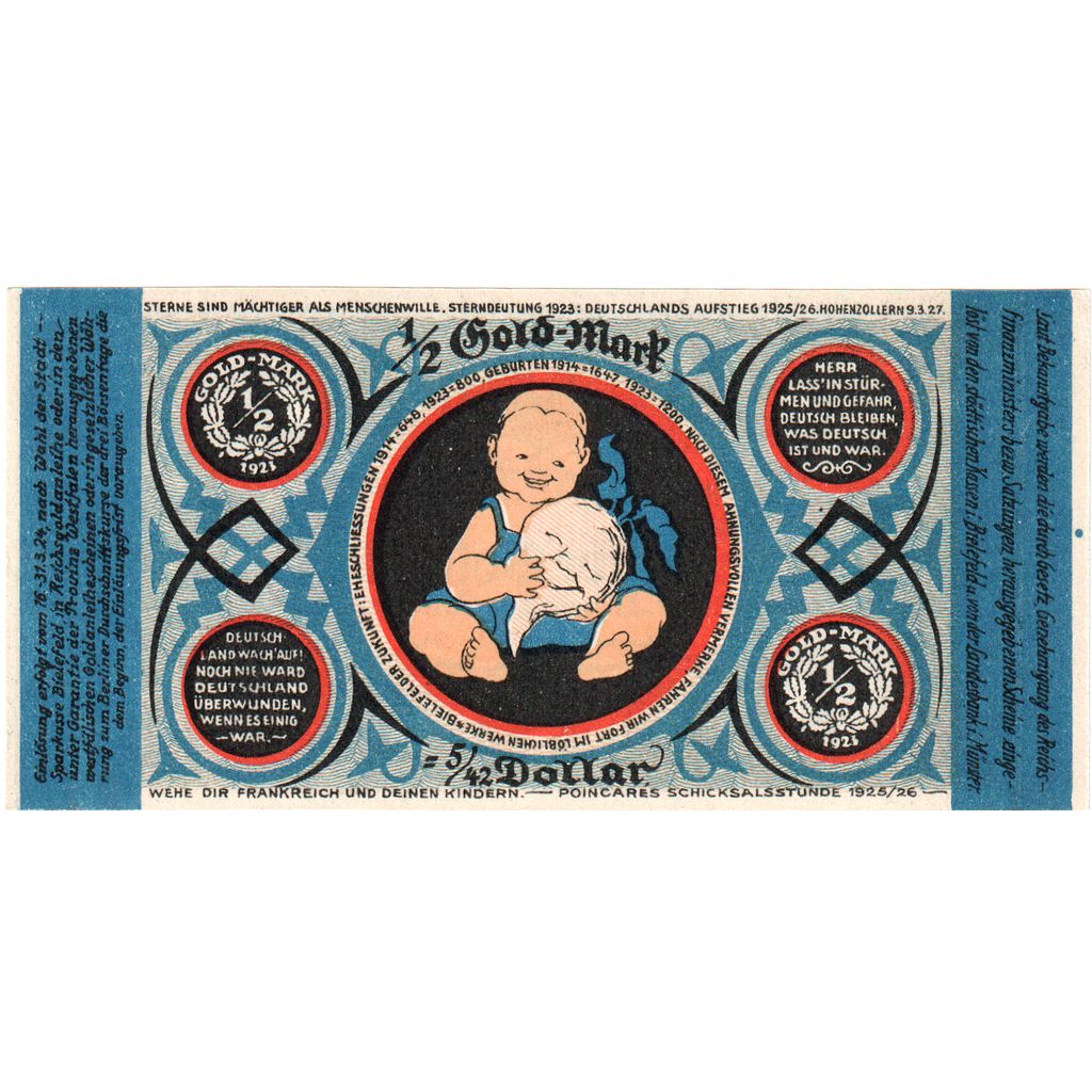 Alemanha, Bielefeld, 1/2 Goldmark, 1923-11-24, UNC(64), Grabowski:98