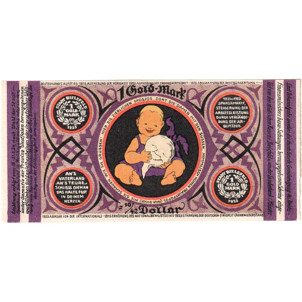 Deutschland, Bielefeld, 1 Goldmark, 1923-11-24, UNZ-, Grabowski:99