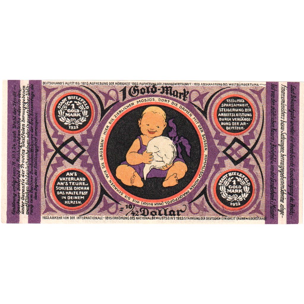 Germany, Bielefeld, 1 Goldmark, 1923-11-24, UNC(63), Grabowski:99