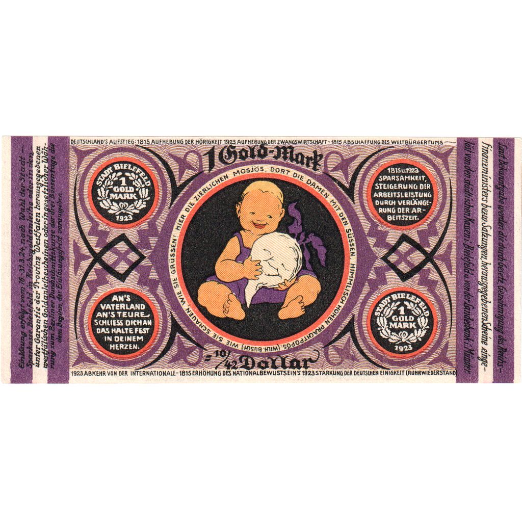 Germany, Bielefeld, 1 Goldmark, 1923-11-24, UNC(64), Grabowski:99