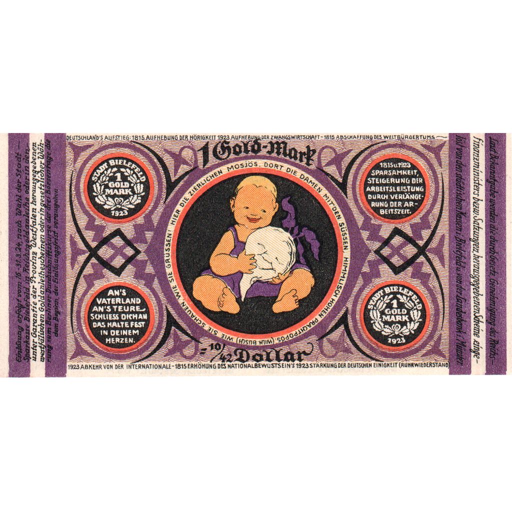 Niemcy, Bielefeld, 1 Goldmark, 1923-11-24, UNC(64), Grabowski:99