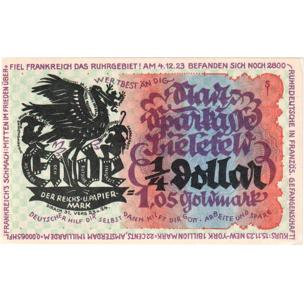 Germany, Bielefeld, 1.05 Goldmark, 1923-11-08, UNC(63)
