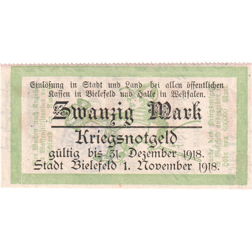 Alemania, Bielefeld, 20 Mark, 1918-11-01, SC