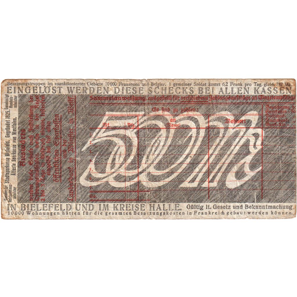 Alemanha, Bielefeld, 500 Mark, 1924-09-15, VF(20-25)