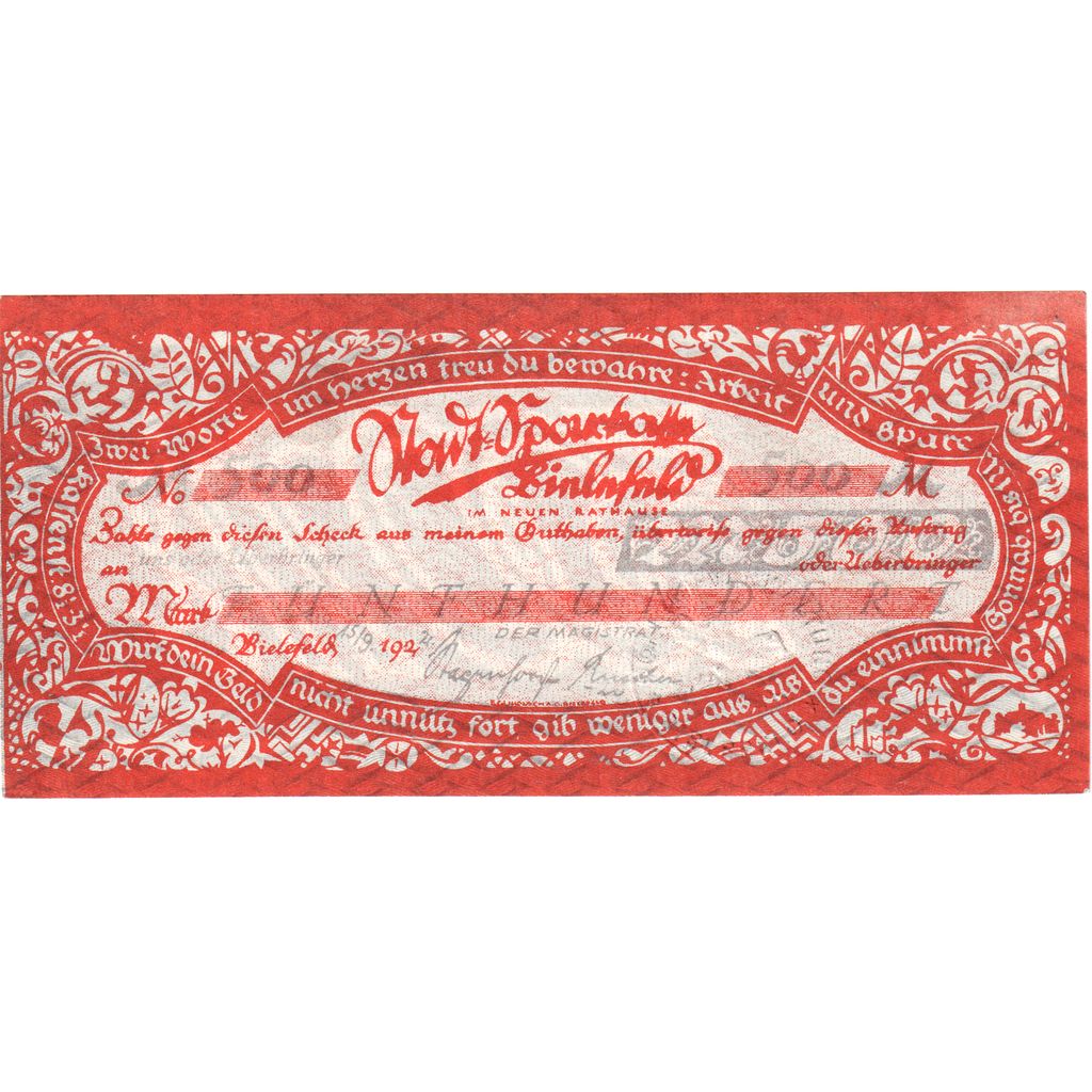 Alemanha, Bielefeld, 500 Mark, 1924-09-15, UNC(63)