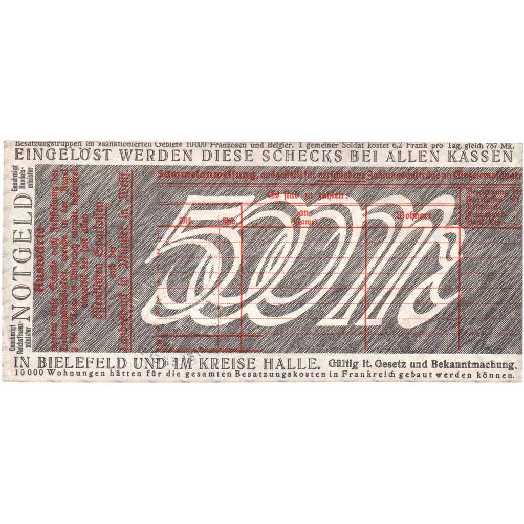 Alemanha, Bielefeld, 500 Mark, 1924-09-15, UNC(63)