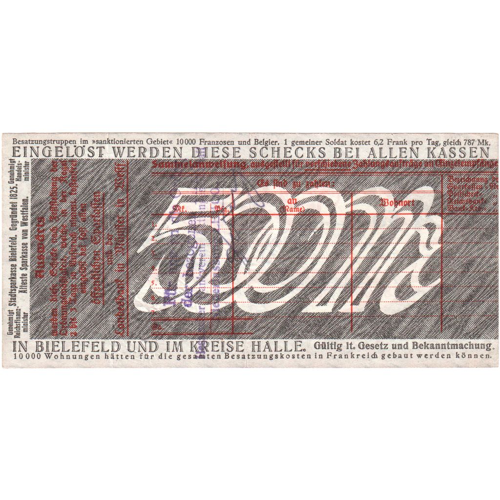 Alemanha, Bielefeld, 500 Mark, 1924-09-15, AU(50-53)