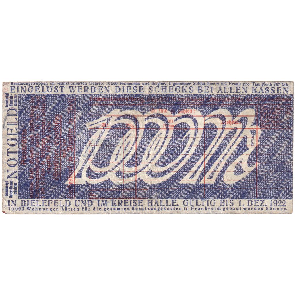 Alemanha, Bielefeld, 1000 Mark, 1924-10-07, VF(30-35)