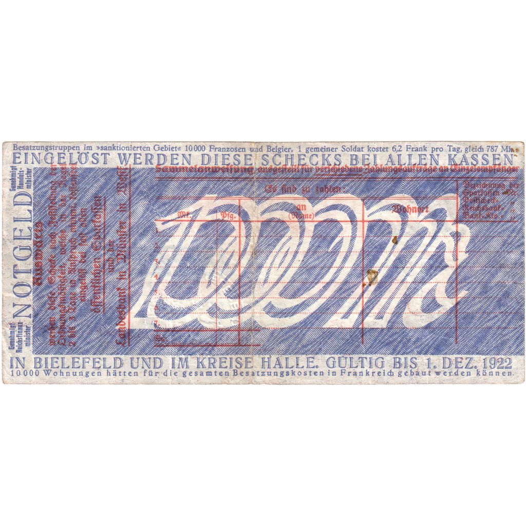 Alemanha, Bielefeld, 1000 Mark, 1924-10-07, EF(40-45)