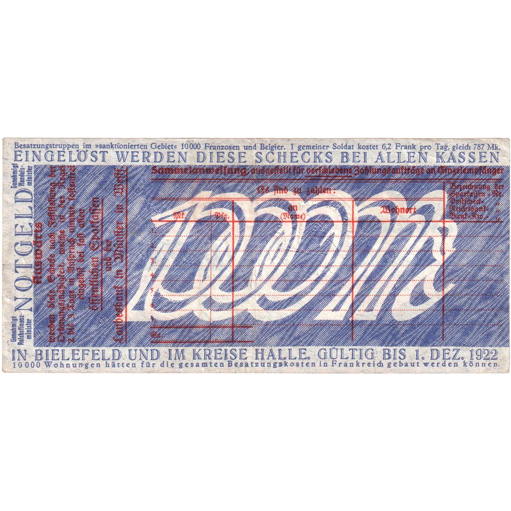 Alemanha, Bielefeld, 1000 Mark, 1924-10-07, AU(55-58)