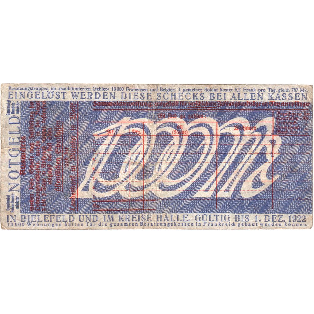 Alemanha, Bielefeld, 1000 Mark, 1924-10-07, VF(20-25)
