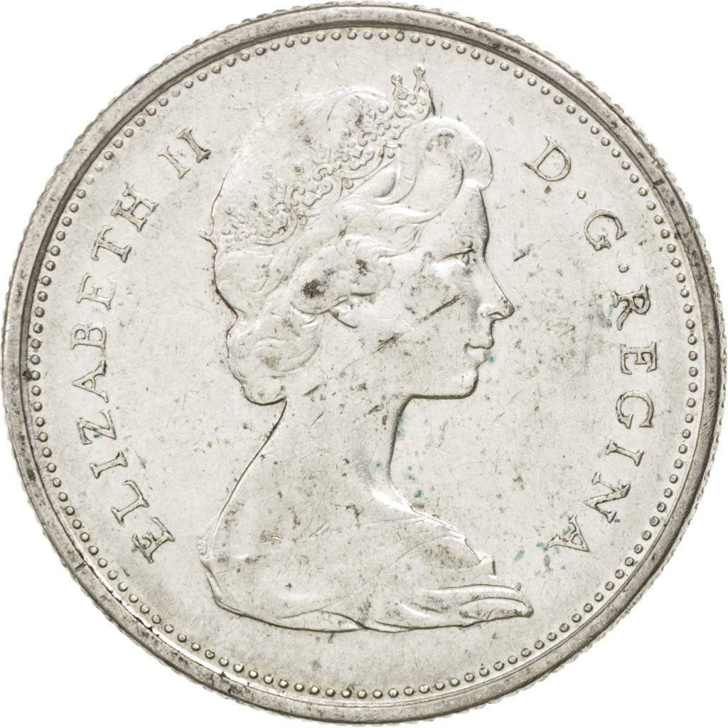 Moneda, Canadá, Elizabeth II, 25 Cents, 1968, Ottawa, MBC, Plata, KM:62a