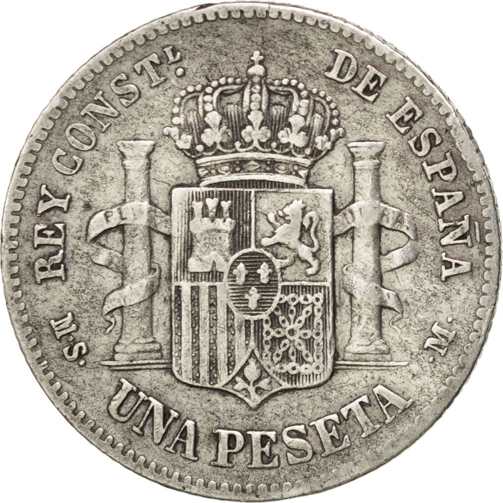 Coin, Spain, Alfonso XII, Peseta, 1886, Madrid, VF(30-35), Silver, KM:686