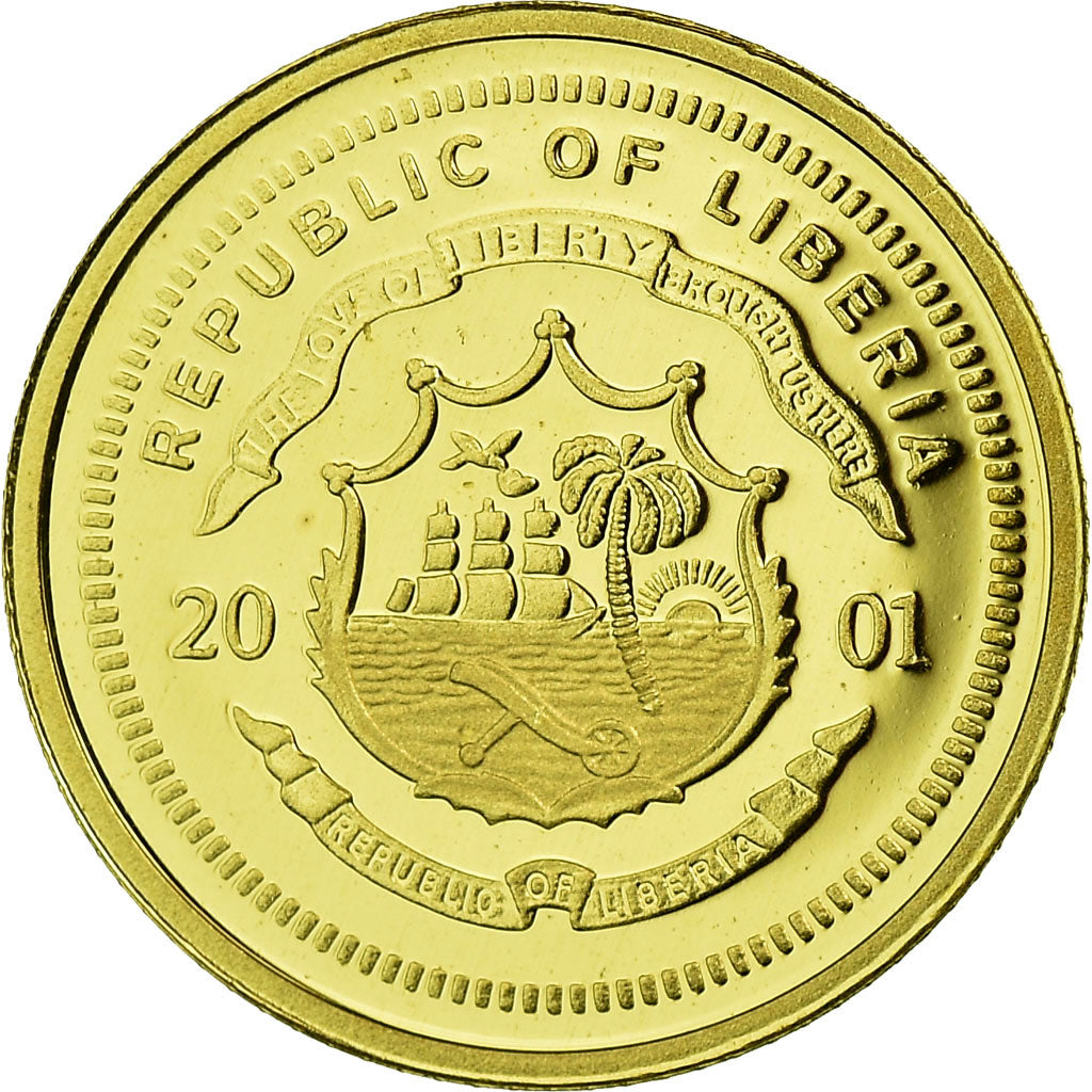 Monnaie, Liberia, James Cook, 25 Dollars, 2001, FDC, Or