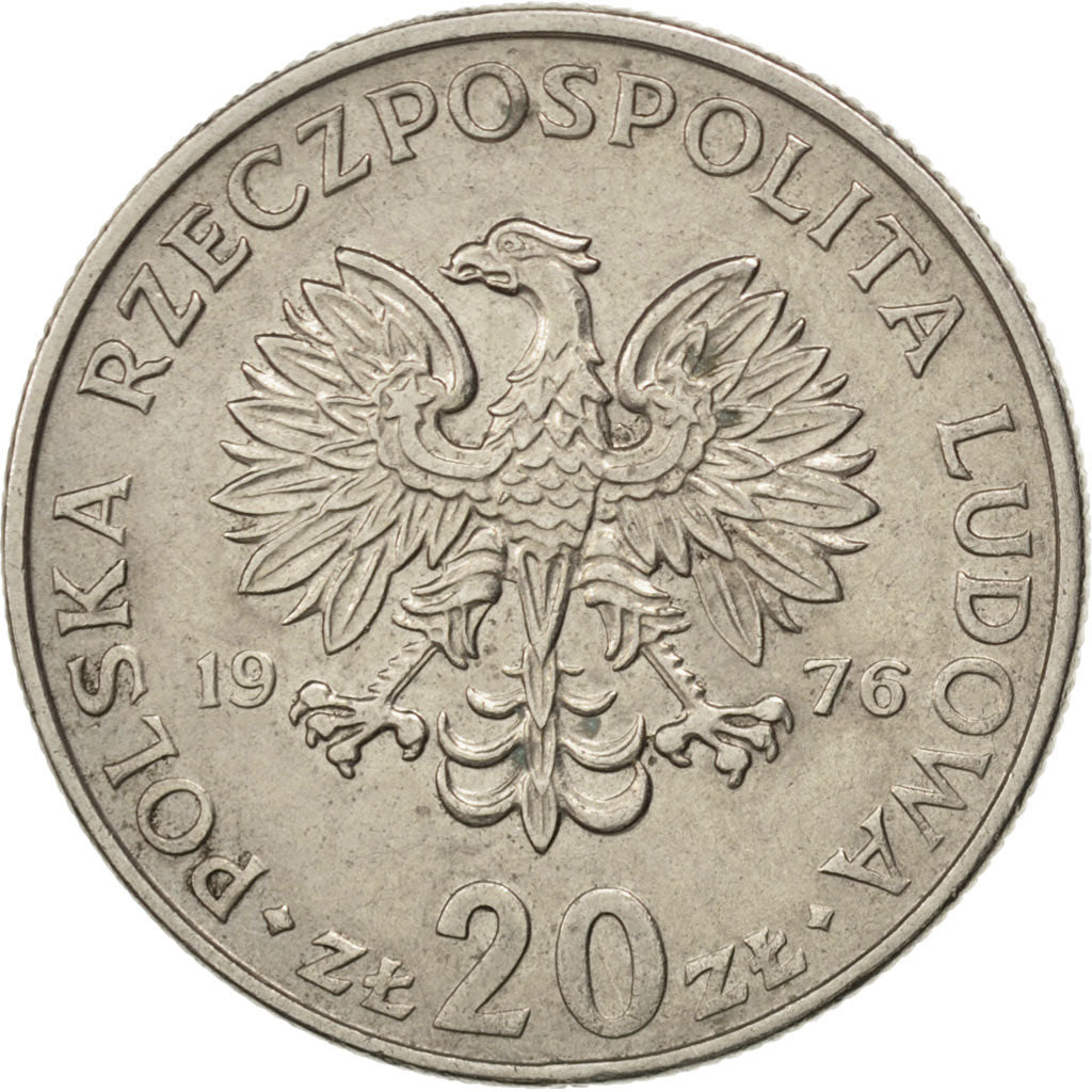 Coin, Poland, 20 Zlotych, 1976, EF(40-45), Copper-nickel, KM:69