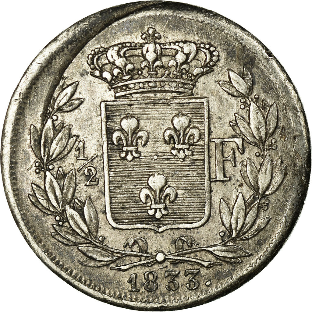 Coin, France, 1/2 Franc, 1833, EF(40-45), Silver, Mazard:914