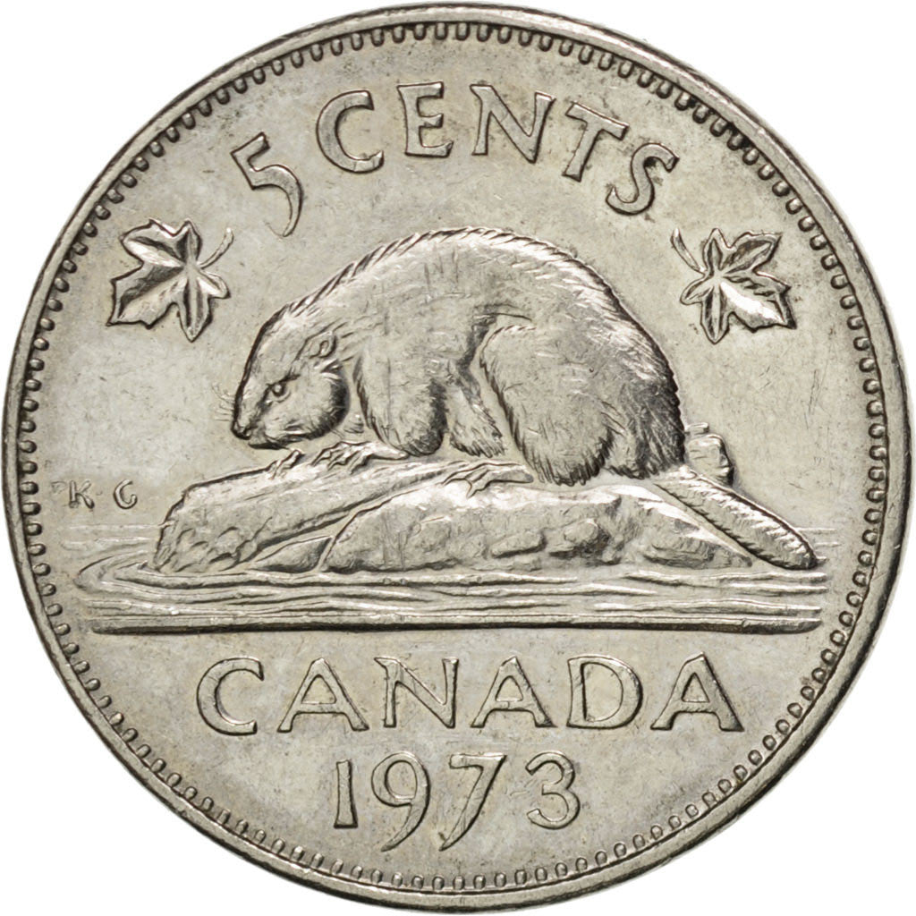 Coin, Canada, Elizabeth II, 5 Cents, 1973, Ottawa, EF(40-45), Nickel, KM:60.1