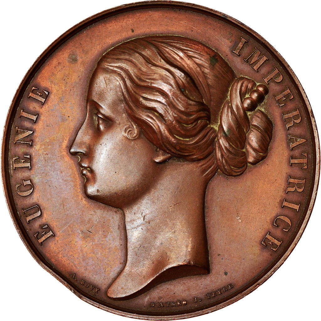 France, Medal, Second Empire, Eugénie Impératrice, History, Bovy, AU(50-53)