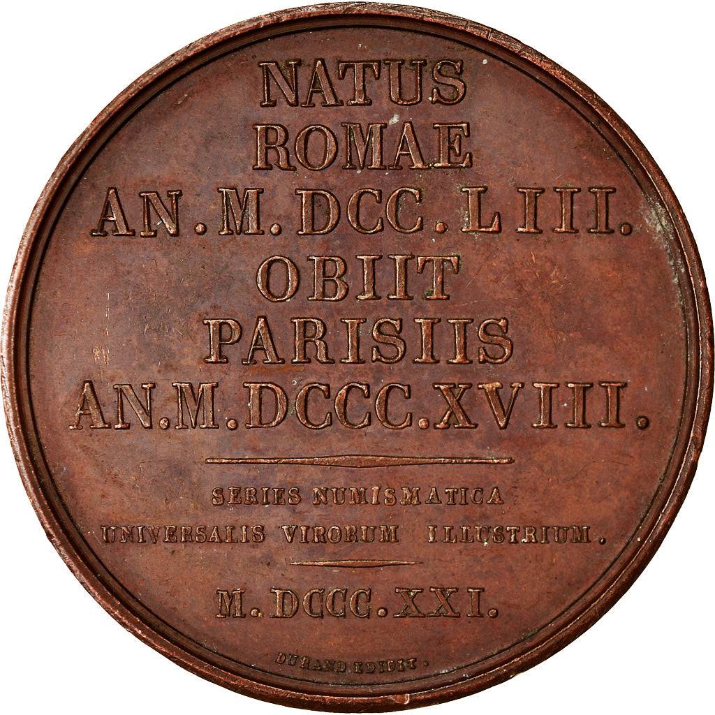 França, Medal, Archéologie, Quirinius Visconti, História, 1821, Durand