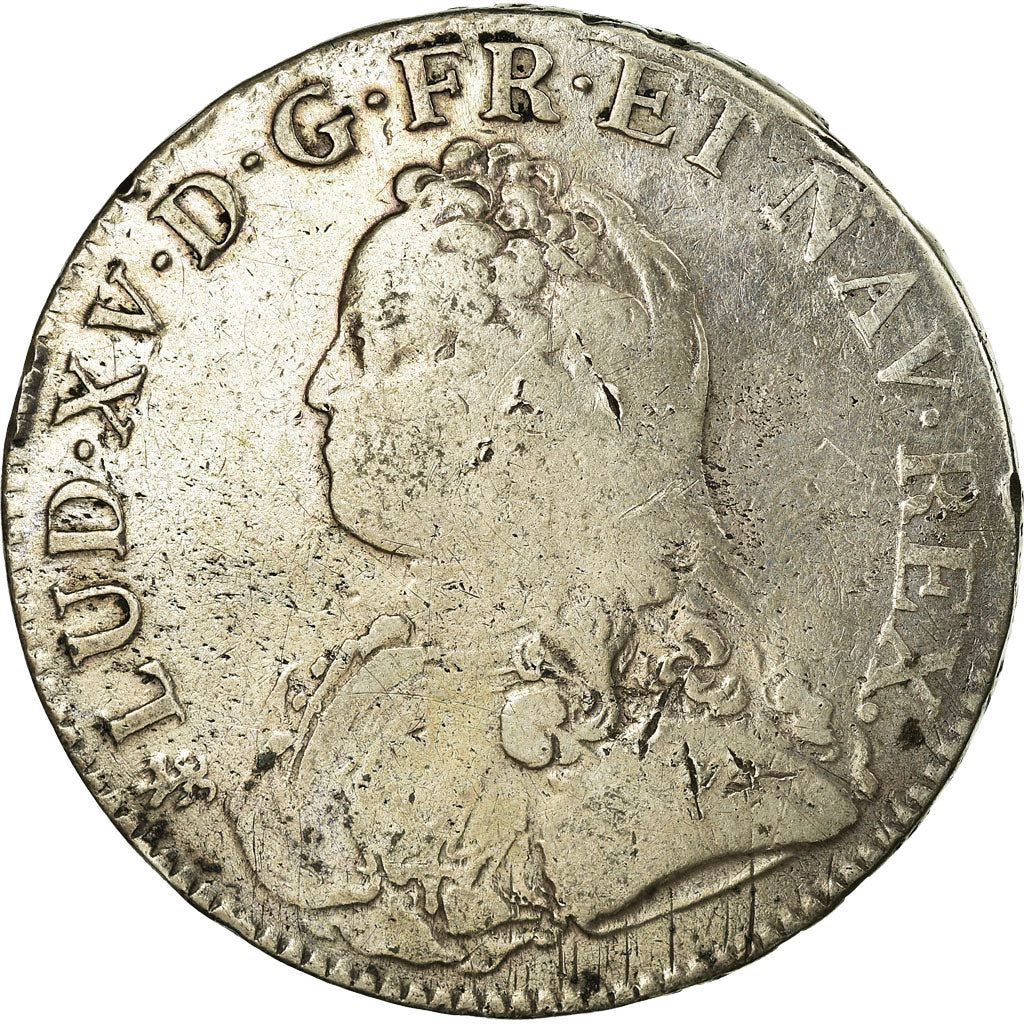 Moneta, Francia, Louis XV, Écu aux branches d'olivier, Ecu, 1728, Nantes, MB