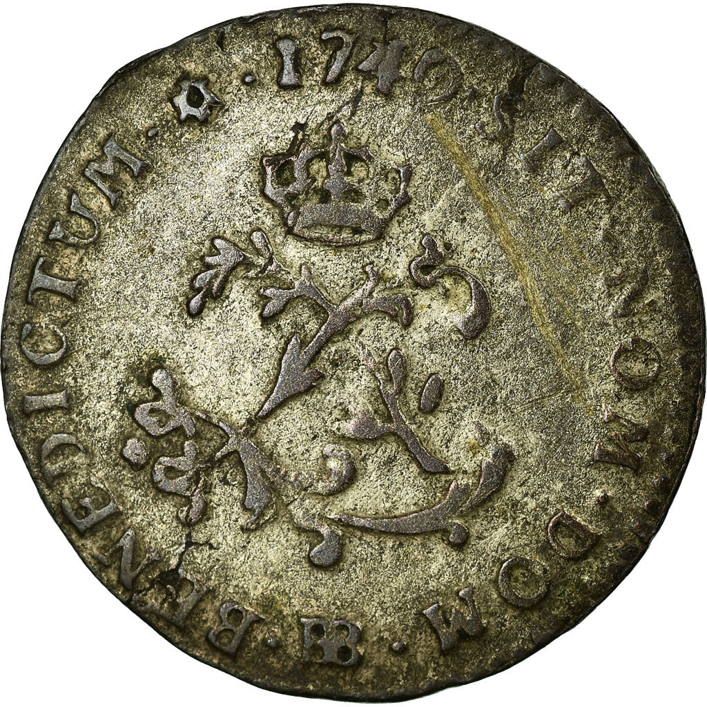 Monnaie, France, Louis XV, Double sol (2 sous) en billon, 2 Sols, 1740