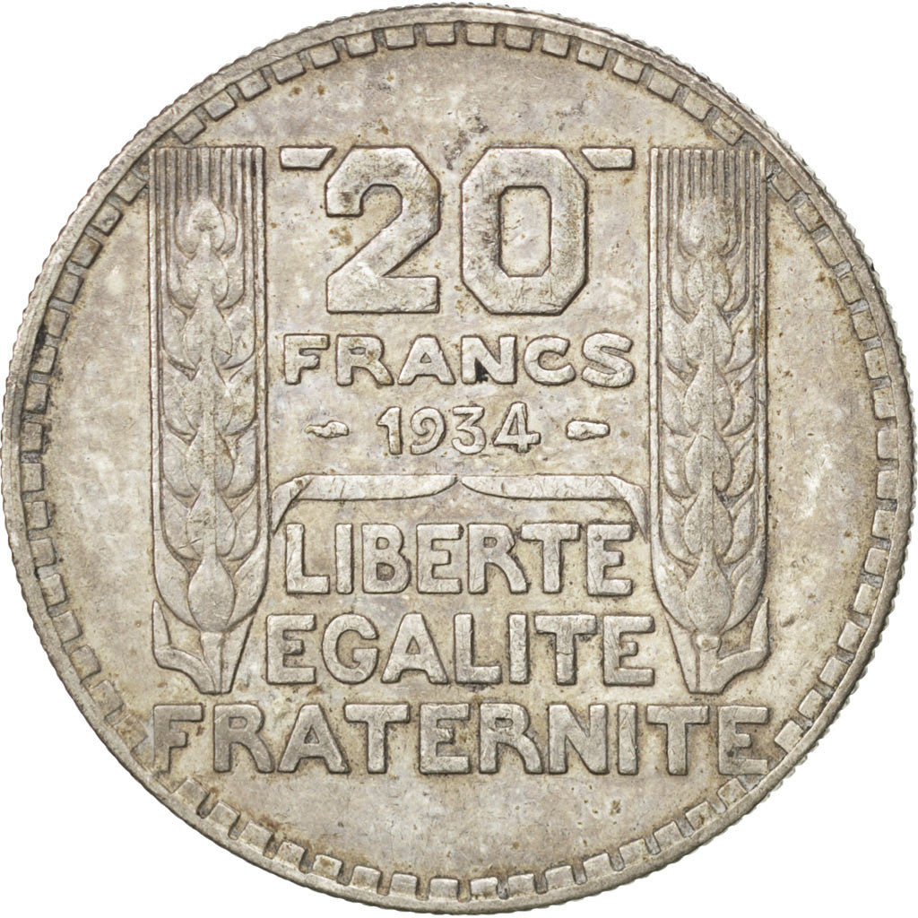 Coin, France, Turin, 20 Francs, 1934, EF(40-45), Silver, KM:879, Gadoury:852