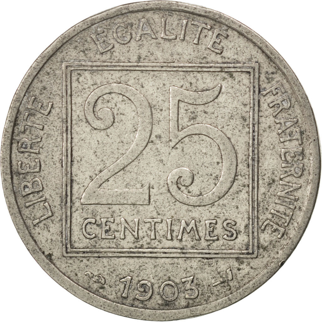 Monnaie, France, Patey, 25 Centimes, 1903, TTB, Nickel, KM:855, Gadoury:362