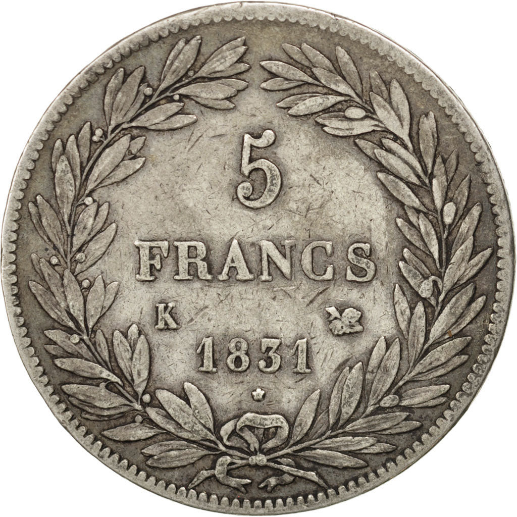 Monnaie, France, Louis-Philippe, 5 Francs, 1831, Bordeaux, TB+, Argent