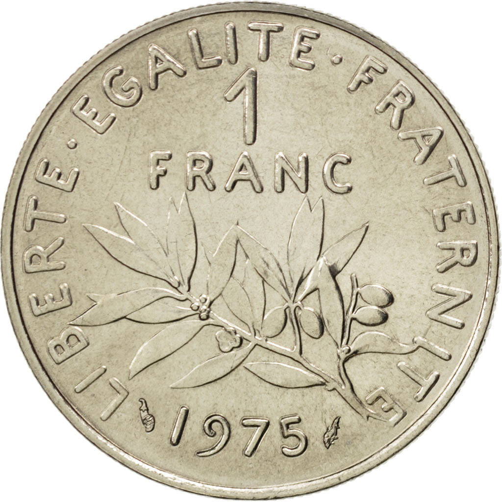 Monnaie, France, Semeuse, Franc, 1975, SPL, Nickel, KM:925.1, Gadoury:474