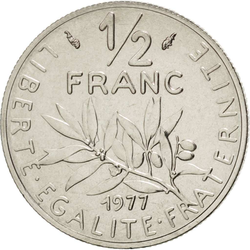 Monnaie, France, Semeuse, 1/2 Franc, 1977, SPL, Nickel, KM:931.1, Gadoury:429