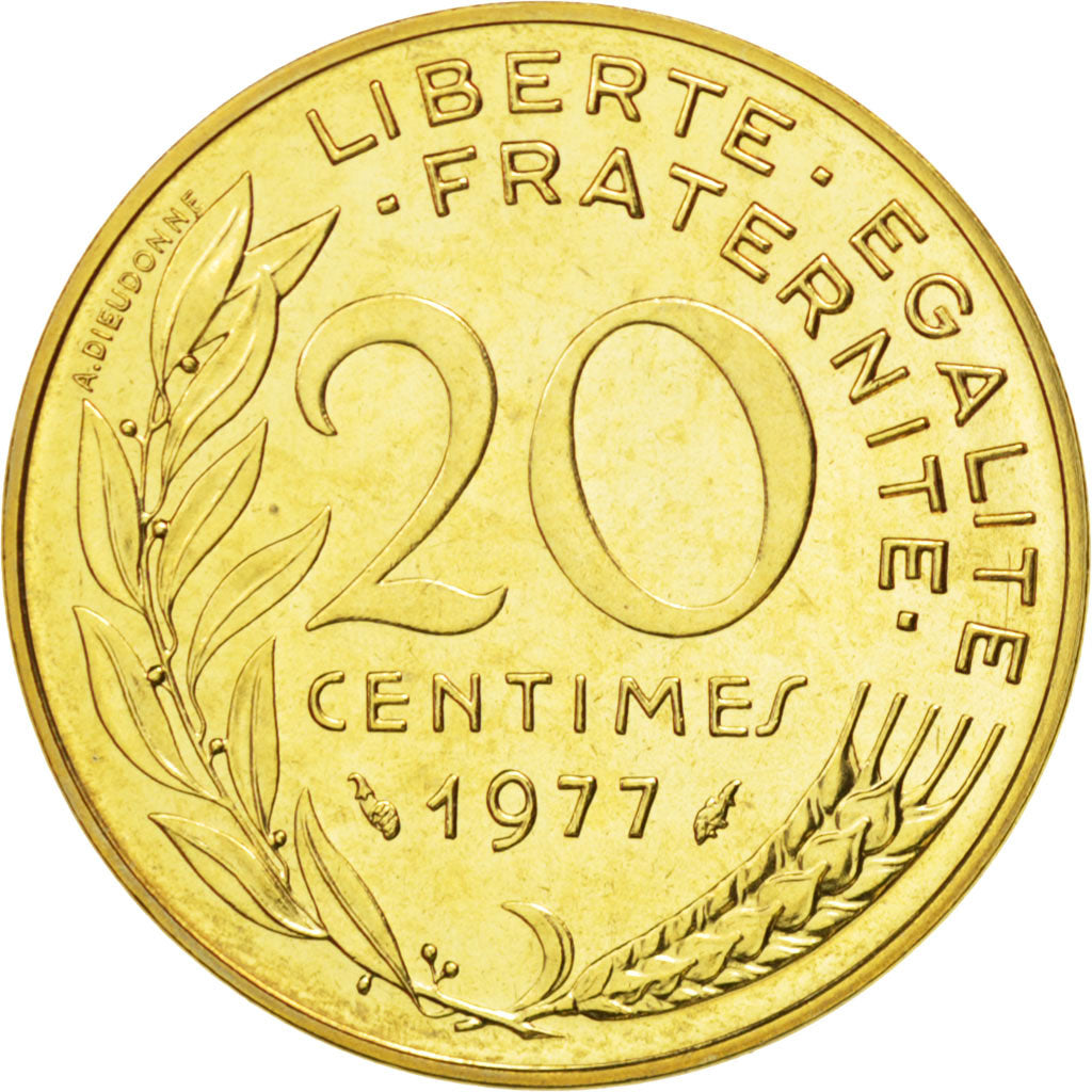 Monnaie, France, Marianne, 20 Centimes, 1977, FDC, Aluminum-Bronze, KM:930