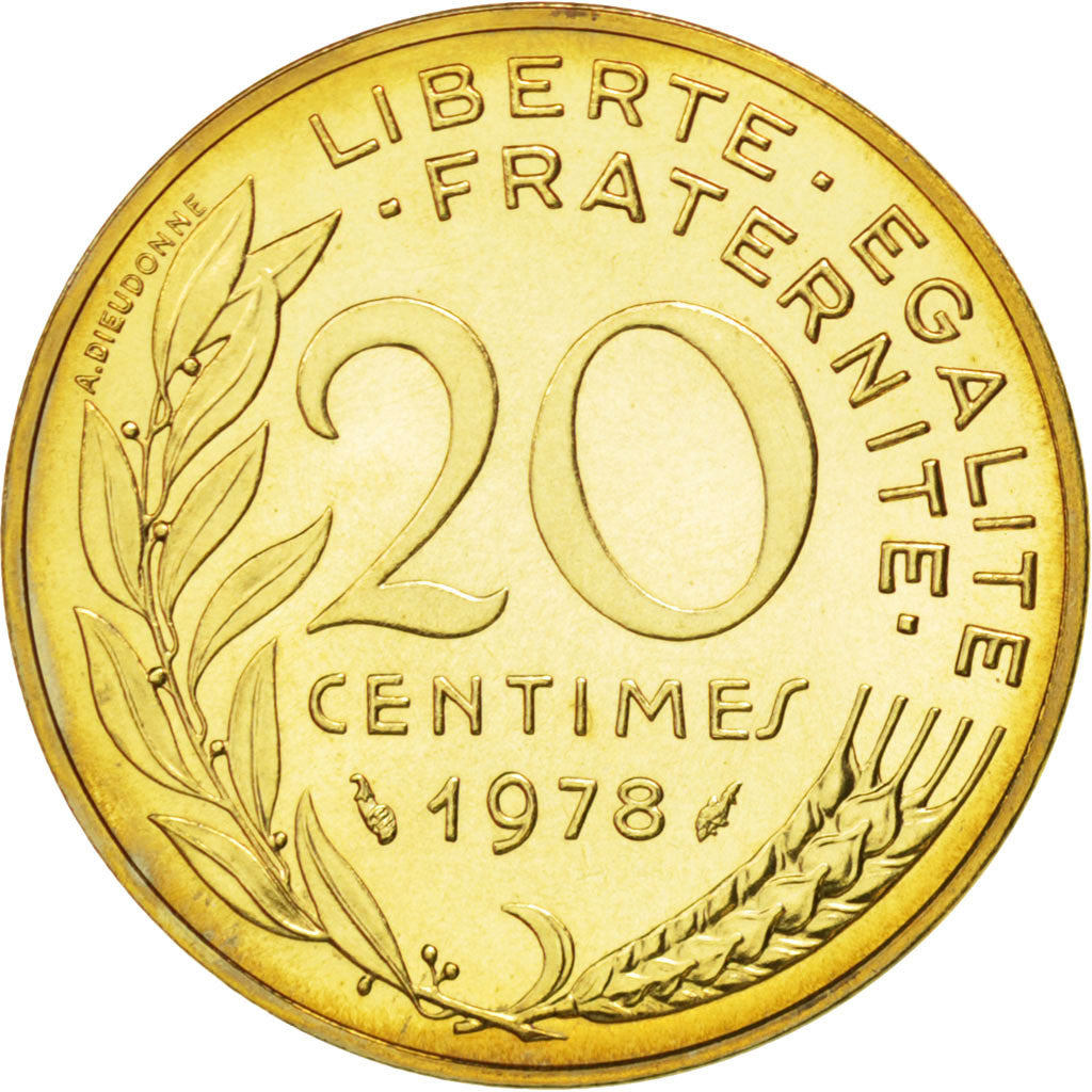 Coin, France, Marianne, 20 Centimes, 1978, MS(63), Aluminum-Bronze, KM:930