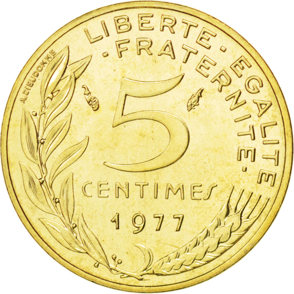 Monnaie, France, Marianne, 5 Centimes, 1977, SPL, Aluminum-Bronze, KM:933