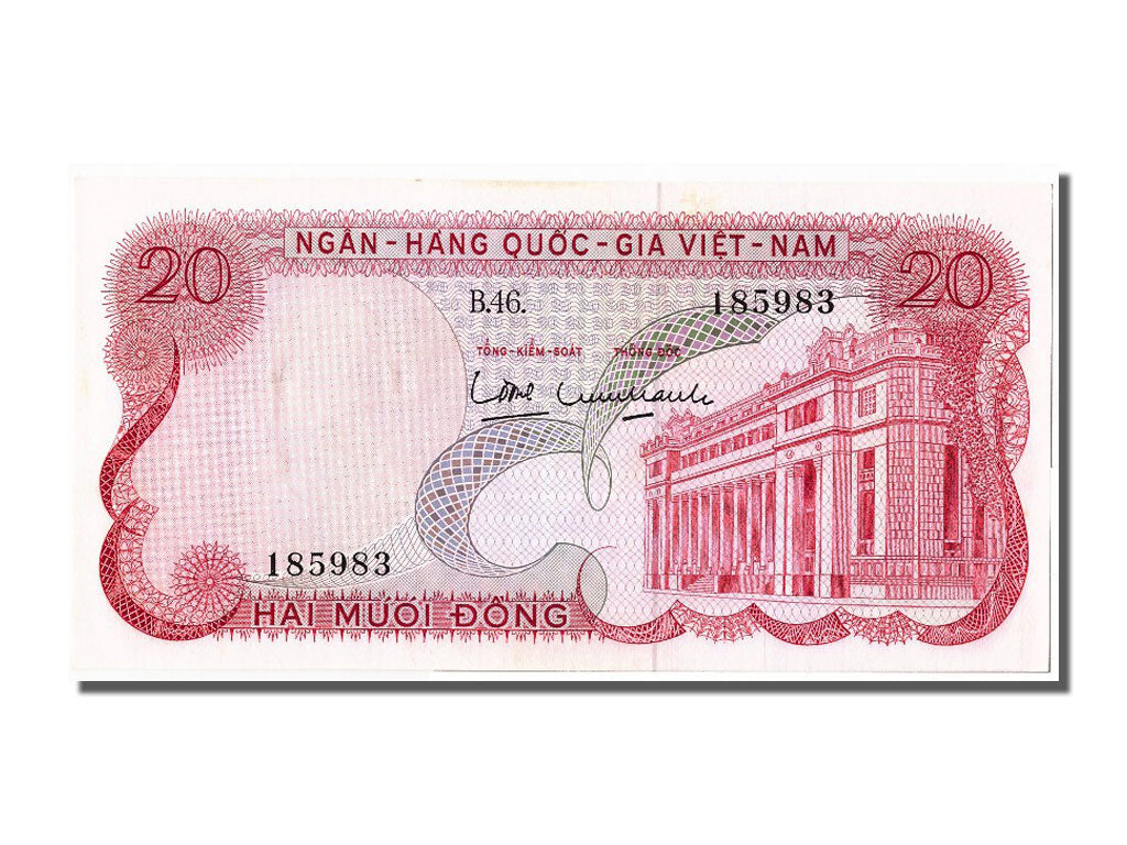 Billet, South Viet Nam, 20 Dông, NEUF