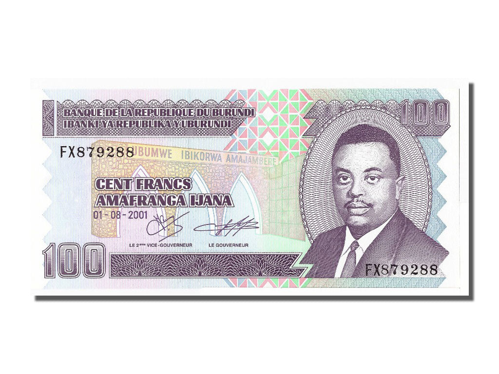 Banknot, Burundi, 100 Francs, 2001, 2001-08-01, UNC(65-70)