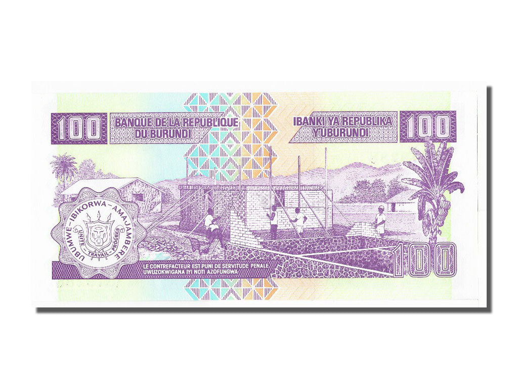Banknot, Burundi, 100 Francs, 2001, 2001-08-01, UNC(65-70)