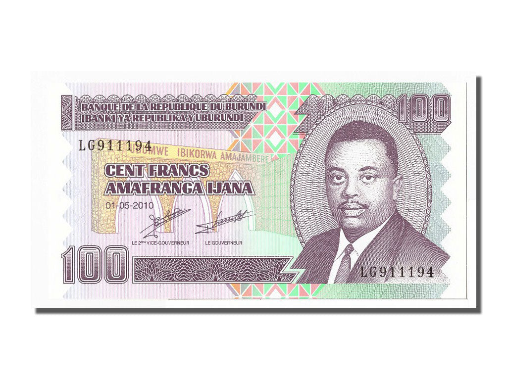 Banknote, Burundi, 100 Francs, 2010, 2010-05-01, UNC(65-70)
