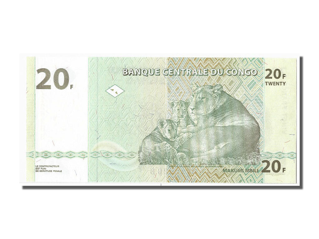 Banknote, Congo Democratic Republic, 20 Francs, 2003, 2003-06-30, UNC(65-70)